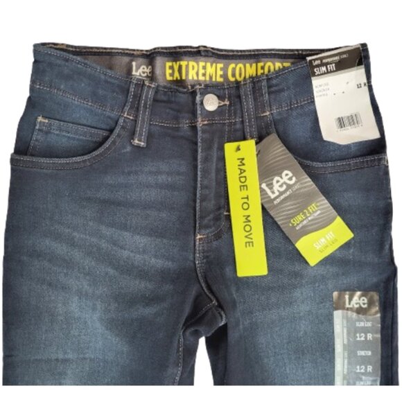 LEE Extreme Comfort Adjustable Waist Slim Fit Blue Jeans - NWT Boys 12 R - Picture 5 of 6